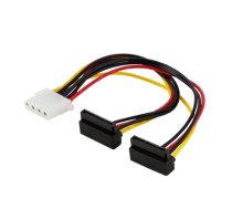 SAVIO Power cable MOLEX (F) 4 pin – 2x SATA 15 pin (F) angled AK-12