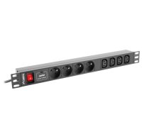 Lanberg Power strip Rack PDU (1u,10a,8x 230v,2m) pdu-04e04i-0200-iec-bk