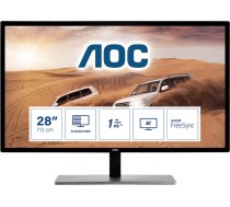 AOC 79 Series U2879VF computer monitor 71.1 cm (28") 3840 x 2160 pixels 4K Ultra HD LCD Black, Silver