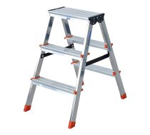 Krause Dopplo double-sided step ladder silver