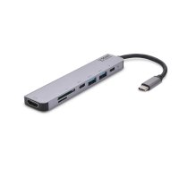 SAVIO AK-47 MULTIFUNCTIONAL USB Type C 7IN1 HUB HDMI, SD & TF CARD, USB 3.0, USB 3.0 Type C  Grey