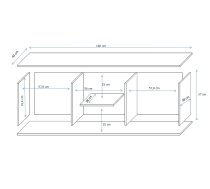 Cama TV stand SOHO 180 sonoma oak/white gloss