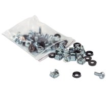 Intellinet Cage Nut Set (50 Pack), M6 Nuts, Bolts and Washers, Suitable for Network Cabinets/Server Racks, Plastic Storage Jar, Lifetime Warranty