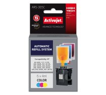 Activejet ARS-305Col automatic refill system for HP printer; HP301, HP302, HP303, HP304, HP304 replacement; 6 x 4 ml; color
