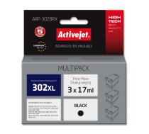 Activejet ARP-302BRX ink for HP printer, HP 302XL F6U68AE replacement; Supreme; 3 x 17 ml; black