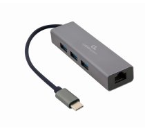 Gembird A-CMU3-LAN-01 USB-C Gigabit network adapter with 3-port USB 3.1 hub