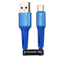 USB CABLE MICRO USB 3.6A BLUE SOMOSTEL 3600mAh SBW06BL QUICK CHARGER QC 3.0 1M POWERLINE SMS-BW06 - TEXTILE BRAID