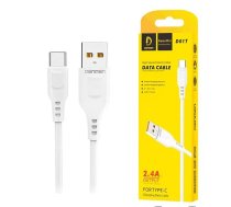 CABLE DENMEN D01T USB TYPE-C 1 METER WHITE 2.4A