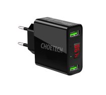 CHOETECH WALL CHARGER 3 X USB 15W LED BLACK C0027