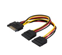 SAVIO Power cable SATA 15 pin (M) – 2x SATA 15 pin (F) AK-17 Black, Red, White, Yellow