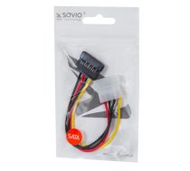 SAVIO Power cable MOLEX 4 pin (M) – SATA 15 pin (F) 0,18m AK-10