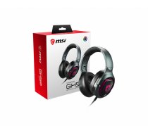 MSI IMMERSE GH50 7.1 Virtual Surround Sound RGB Gaming Headset 'Black with Ambient Dragon Logo, RGB Mystic Light, USB, inline audio controller, 40mm Drivers, detachable Mic'