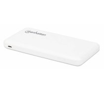 Manhattan Power Bank, 10000 mAh, Output: 2x USB-A (2.1A & 1A), Input: USB-C & Micro-USB (both 2A), White, One Year Warranty, Blister