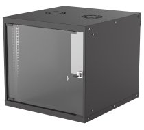 Intellinet Network Cabinet, Wall Mount (Basic), 9U, Usable Depth 500mm/Width 485mm, Black, Flatpack, Max 50kg, Glass Door, 19", Parts for wall installation (eg screws and rawl plugs) not included, Three Year Warranty