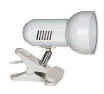 Activejet Clip-on desk lamp, white, metal, E27 thread