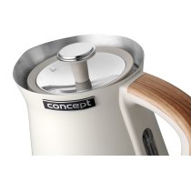 Concept RK3310 electric kettle 1.7 L 2200 W White, Wood