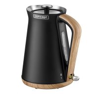 Concept RK3311 electric kettle 1.7 L 2200 W Black, Wood