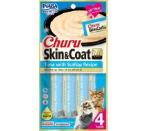 INABA Churu Skin&Coat Tuna with scallop recipe - cat treats - 4x14 g