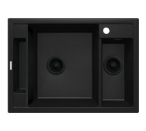 DEANTE BLACK NERO MATT MAGNETIC 1.5-BOWL GRANITE SINK