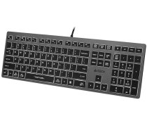 A4Tech FSTYLER FX60H (White Backlit) keyboard USB QWERTY Black, Grey