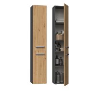 Topeshop NEL II ANT/ART bathroom storage cabinet Graphite, Oak