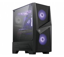 MSI MAG FORGE 100M Mid Tower Gaming Computer Case 'Black, 2x 120mm RGB PWM Fan, 1x 120mm Fan, 1-6 RGB Hub, Tempered Glass Panel, ATX, mATX, mini-ITX'