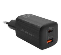 Qoltec 50766 mobile device charger Laptop, Portable gaming console, Power bank, Smartphone, Smartwatch, Tablet Black AC Fast charging Indoor