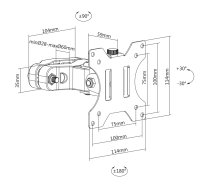 Maclean MC-983 LED LCD Monitor Pole Mount Bracket 8kg Holder Pipe Tube Diameter 28-60mm 17-32'' Screen