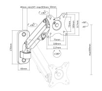 Maclean monitor wall mount, 17-27'', 7kg max, gas spring, MC-458