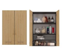 Topeshop POLA MINI DD ANT/ART bathroom storage cabinet Graphite, Oak