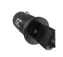 Green Cell GC CADM-GC-38AC - USB-Ladegeraet 38 W 1x USB-C USB-A schwarz Flashlight, GPS, Headphones, Mobile phone, Navigator, Other, Portable speaker, Power bank, Smartphone, Smartwatch, Tablet, Universal Black Cigar lighter Fast charging Auto, Indoor