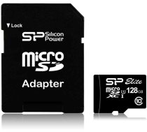 Silicon Power atmiņas karte microSDXC 128GB Elite UHS-I Class 10 + adapteris