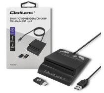 Qoltec smart card reader + USB-C adapter SCR-0636