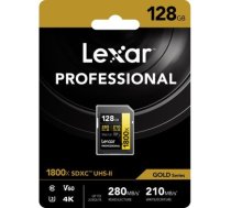 LEXAR atmiņas karte 128GB Professional 1800x UHS-II SDXC Gold Series (LSD1800128G-BNNNG 117586)