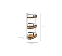 5five Simply Smart 5five Simply Smart BLACKACIA corner shower shelf, no drilling, 23.5 x 19.5 x 55 cm