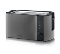 Severin AT 9341 tosteris 4 šķēle (-s) 1400 W Melns, Matēts tērauds, Nerūsējošs tērauds