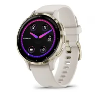 Garmin Venu 3S 3,05 cm (1.2") AMOLED 41 mm Digitāls 390 x 390 pikseļi Skārienjūtīgais ekrāns Zelts, Ziloņkauls Wi-Fi GPS