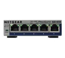 NETGEAR GS105E-200PES tīkla pārslēgs Vadīts L2/L3 Gigabit Ethernet (10/100/1000) Pelēks