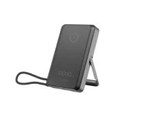 Gembird PB10-WPC15MS-01 Magnētiska bezvadu jaudas banks ar integrētu statīvu, 15W, 10000 mAh, melns