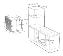 Gorenje BOS67371CLB 77 L 2300 W Melns