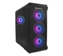 GENESIS Irid 503 ARGB V2 Micro Tower Melns, Caurspīdīgs