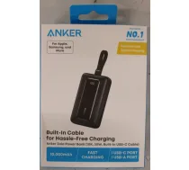 Anker Power Bank ar iebūvētu USB-C kabeli | A1688H11 | 10000 mAh | Melns | BOJĀTA IEPAKOTĀJS