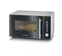 Severin MW 7773 mikroviļņu krāsns Novietojams uz galda Mikroviļņu krāsns ar grilu 20 L 800 W Sudrabs, Nerūsējošs tērauds