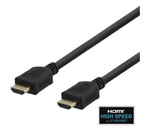 DELTACO HDMI kabelis, HDMI High Speed ar Ethernet, 5m, svart
