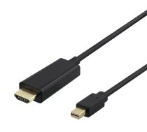 DELTACO mini DisplayPort līdz HDMI kabelis, 4k@30Hz, 3m, svart