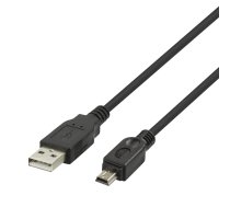 USB 2.0 mini B cable DELTACO suitable for DSLR cameras, 1m black / USB-24-K / R00140007
