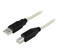 Kabelis DELTACO USB 2.0 "A-B", 2.0m, balts-melns / USB-218