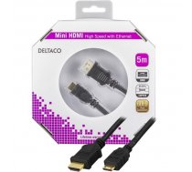 Kabelis DELTACO HDMI-HDMI, 0.5m, melns / HDMI-1005-K