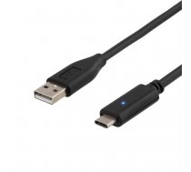 Mob. telefona kabelis DELTACO USB 2.0 "C-A", 0.5m, melns / USBC-1003