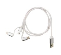 Cable MOB:A USB-A - 3in1, microUSB, lightning, USB-C, 1m, white / 1450006